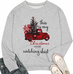 img 3 attached to Get In The Festive Spirit With TAOHONG'S Merry Christmas Sweatshirt - Women'S Xmas Buffalo Plaid Tree Color Block Christmas Snowflake Print Long Sleeve Top Shirts