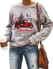 img 4 attached to Get In The Festive Spirit With TAOHONG'S Merry Christmas Sweatshirt - Women'S Xmas Buffalo Plaid Tree Color Block Christmas Snowflake Print Long Sleeve Top Shirts