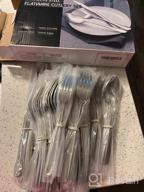 img 1 attached to Deedro 60 Piece Stainless Steel Flatware Set: Complete Service For 12 With Mirror Polished Finish, Durable Cutlery Set For Home Kitchen, Dishwasher Safe review by Francis Heart