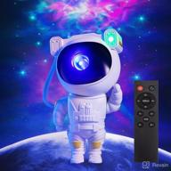 🚀 astronaut led star night light projector: 360° adjustable galaxy lighting for kids, with timer and nursery bedroom decor логотип