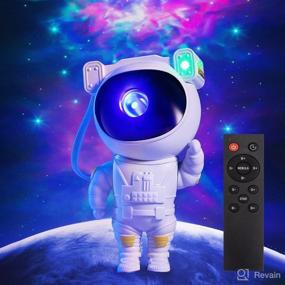 img 4 attached to 🚀 Astronaut LED Star Night Light Projector: 360° Adjustable Galaxy Lighting for Kids, with Timer and Nursery Bedroom Decor