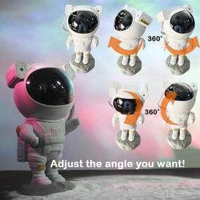 img 1 attached to 🚀 Astronaut LED Star Night Light Projector: 360° Adjustable Galaxy Lighting for Kids, with Timer and Nursery Bedroom Decor