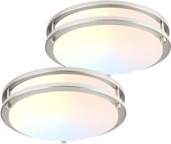 dakason 2pack led flush mount ceiling light fixture 10 inch 15w with adjustable 3000k/4000k/5000k, dimmable ceiling lamp for kitchen, hallway, stairwell, and bathroom - enhanced seo logo