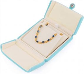 img 4 attached to Christmas Engagement Proposal Jewelry Gift Box - ISuperb Blue Velvet Necklace Pendant, Bracelet Chain Earrings Display Storage Case