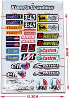 kungfu graphics motocross sponsor logo sticker sheet | 🏍️ universal racing decals (7.2 x 10.2 inch) | black red green logo