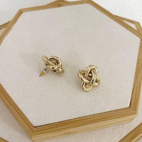 img 1 attached to Obidos 14K Gold Plated Love Knot Stud Earrings Gold Earrings For Women