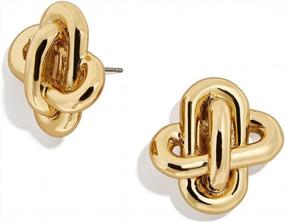 img 4 attached to Obidos 14K Gold Plated Love Knot Stud Earrings Gold Earrings For Women