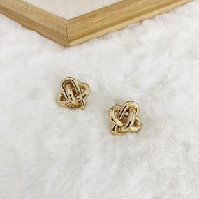 img 2 attached to Obidos 14K Gold Plated Love Knot Stud Earrings Gold Earrings For Women