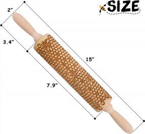 img 1 attached to Decorate Your Cookies With Precision: Honeycomb Embossed Wooden Rolling Pin With 3D Bee Pattern - Perfect Kitchen Tool And Gift For Christmas And Housewarming.