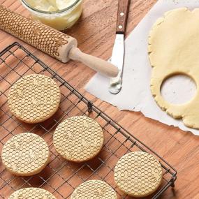 img 2 attached to Decorate Your Cookies With Precision: Honeycomb Embossed Wooden Rolling Pin With 3D Bee Pattern - Perfect Kitchen Tool And Gift For Christmas And Housewarming.