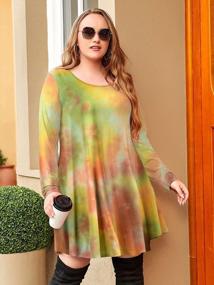 img 1 attached to JollieLovin Plus Size Swing Dress With Pockets - Casual Loose Tshirt Style In Long Sleeves For Women