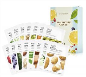 img 1 attached to The Face Shop Real Nature Facial Sheet Mask 15-Piece Variety Bundle - Naturally Derived, Mild Formula Without Additives & High Adhesiveness K Beauty - Blueberry, Green Tea, Rice, Cucumber Etc.