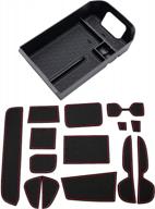 enhanced rav4 accessories: jdmcar liners with red trim and center console organizer for 2019-2022 models logo