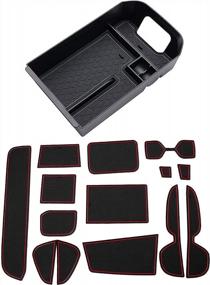 img 4 attached to Enhanced RAV4 Accessories: JDMCAR Liners With Red Trim And Center Console Organizer For 2019-2022 Models
