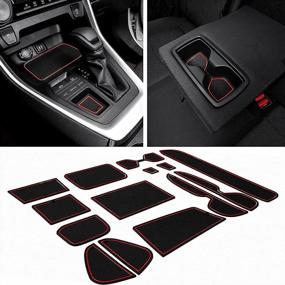 img 3 attached to Enhanced RAV4 Accessories: JDMCAR Liners With Red Trim And Center Console Organizer For 2019-2022 Models