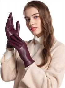 img 3 attached to Warm Winter Women'S Leather Gloves With Full-Hand Touch Screen Technology For Texting And Driving By Vislivin