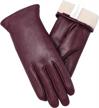warm winter women's leather gloves with full-hand touch screen technology for texting and driving by vislivin logo