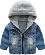 abolai baby boys' denim jacket hoodie button down jeans top - perfect for everyday wear! logo