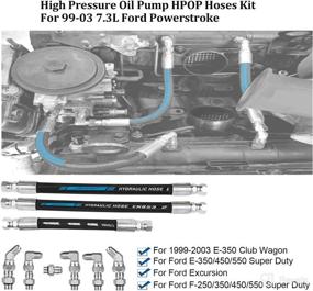 img 3 attached to 🚀 Ford Powerstroke 7.3L HPOP Hoses Lines Kit with Crossover Line - High-Pressure Oil Pump