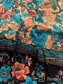 img 5 attached to Мини-платье с цветочным запахом для женщин: богемный стиль с рюшами и V-образным вырезом, идеально подходит для летних пляжных дней! (Размеры S-XL)