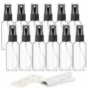 img 4 attached to ZEJIA 1 Oz Spray Bottle, 12 Pack Mini Spray Bottles, 30Ml Small Spray Bottle Fine Mist Spray Bottles For Essential Oils, Travel, Perfumes, With Stickers, Tissues, Droppers