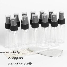 img 1 attached to ZEJIA 1 Oz Spray Bottle, 12 Pack Mini Spray Bottles, 30Ml Small Spray Bottle Fine Mist Spray Bottles For Essential Oils, Travel, Perfumes, With Stickers, Tissues, Droppers