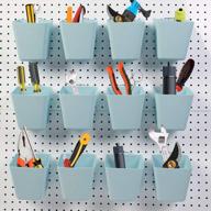frimoony large pegboard bins with hooks, for organizing various tools, blue, 12 pack логотип