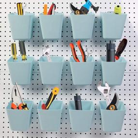 img 4 attached to FRIMOONY Large Pegboard Bins With Hooks, For Organizing Various Tools, Blue, 12 Pack