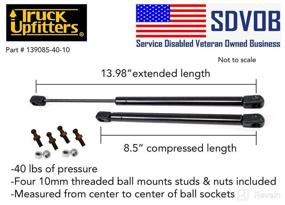 img 3 attached to 🚛 2 Truck Upfitters 14&#34; Gas Props with 40lbs Pressure - Compatible with are, ATC, Snugtop, Leer Camper Shell/Truck Cap Rear Door. Measurement Required! Incl 4 Ball mounts!