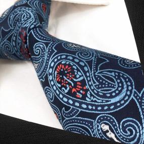 img 2 attached to S&W SHLAX&WING Ties For Men Blue Grey Paisley Striped Extra Long Skinny Classic Necktie New