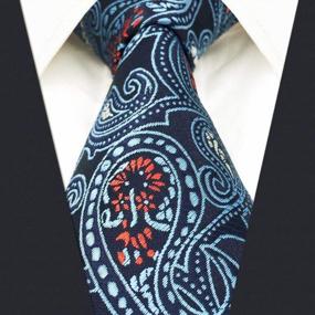 img 3 attached to S&W SHLAX&WING Ties For Men Blue Grey Paisley Striped Extra Long Skinny Classic Necktie New