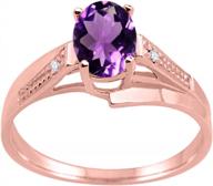 exquisite 10k rose gold oval amethyst and diamond wave ring - ideal wedding jewelry collection by maulijewels for women logo