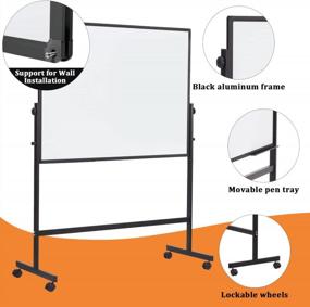img 1 attached to Large Rolling Whiteboard On Wheels: 48X36 Inches, Double-Sided Magnetic Dry Erase Board With Height Adjustable Stand For Home & Office Use