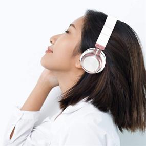 img 3 attached to 🎧 Aduro Resonance Bluetooth Wireless Headphones with Microphone - Foldable Over The Ear Headphones with Mic - Rechargeable Wireless Headset - White and Rose Gold