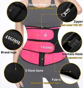 img 3 attached to ANGOOL Women'S Neoprene Waist Trainer With Zipper For Plus Size Workout Trimming, Sauna Sweating, And Corset Cinching