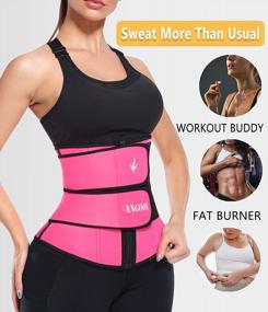 img 2 attached to ANGOOL Women'S Neoprene Waist Trainer With Zipper For Plus Size Workout Trimming, Sauna Sweating, And Corset Cinching