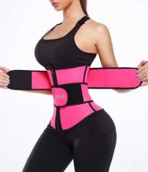 angool women's neoprene waist trainer with zipper for plus size workout trimming, sauna sweating, and corset cinching логотип