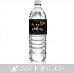 img 1 attached to Make A Bold Statement With Black And Gold 80Th Birthday Party Water Bottle Labels - 24 Stickers