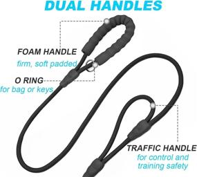 img 2 attached to 7Ft Double Handle Slip Leash For Medium And Large Dogs - Anti-Choke, No-Pull Traffic Dog Training Lead By Mycicy
