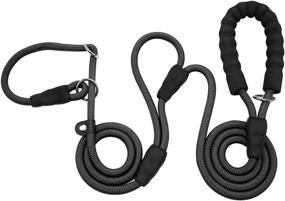 img 4 attached to 7Ft Double Handle Slip Leash For Medium And Large Dogs - Anti-Choke, No-Pull Traffic Dog Training Lead By Mycicy