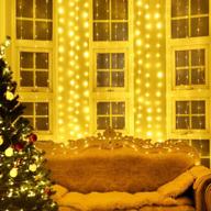 kingtop curtain fairy string lights plug in twinkle 600 led открытый водонепроницаемый подвесной фон для окна для патио свадьба спальня вечеринка задний двор садовые украшения, теплый белый (19.68x9.8ft) логотип