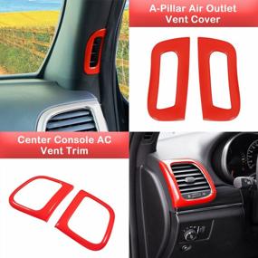 img 2 attached to Sunluway 17 PCS Interior Decoration Trim Kit Fits For Jeep Grand Cherokee 2016-2021 - Steering Wheel Cover, Dashboard Decoration, Gear Shift Panel And A-Pillar Air Outlet Vent Decoration Cover (Red)