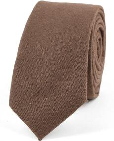 img 4 attached to TAGERWILEN Cotton Solid Skinny Necktie Men's Accessories ... Ties, Cummerbunds & Pocket Squares