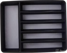 img 2 attached to 🍴 Rubbermaid Non-Slip Large Silverware Tray Organizer - Black and Gray