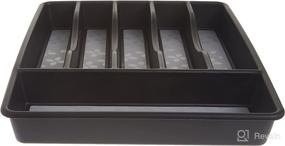 img 3 attached to 🍴 Rubbermaid Non-Slip Large Silverware Tray Organizer - Black and Gray