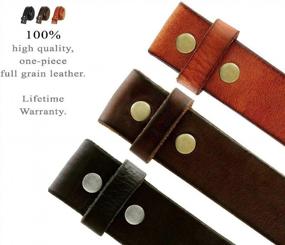 img 2 attached to 👌 Stylish One Piece Grain Leather Strap in Classic Brown: High-Quality and Durable