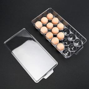 img 1 attached to Прозрачный держатель для яиц в холодильнике на 18 яиц, контейнер для яиц Ambergron для холодильника, решение для хранения на кухне
