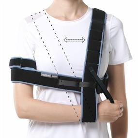 img 4 attached to Velpeau Arm Sling For Elbow Injury - Medical Shoulder Immobilizer Rotator Cuff Support Brace Strap - Comfortable For Shoulder Injury, Broken, Dislocated, Fractured, Left & Right (Medium)