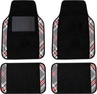 🚗 fh group f14411plaidbeige: universal fit tartan11 plaid trim beige automotive floor mats for cars, suvs, trucks, vans - premium quality & versatile design! logo