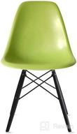 🪑 2xhome green molded plastic shell chair: stylish dining or bedroom side chair with black wooden eiffel dowel leg base logo